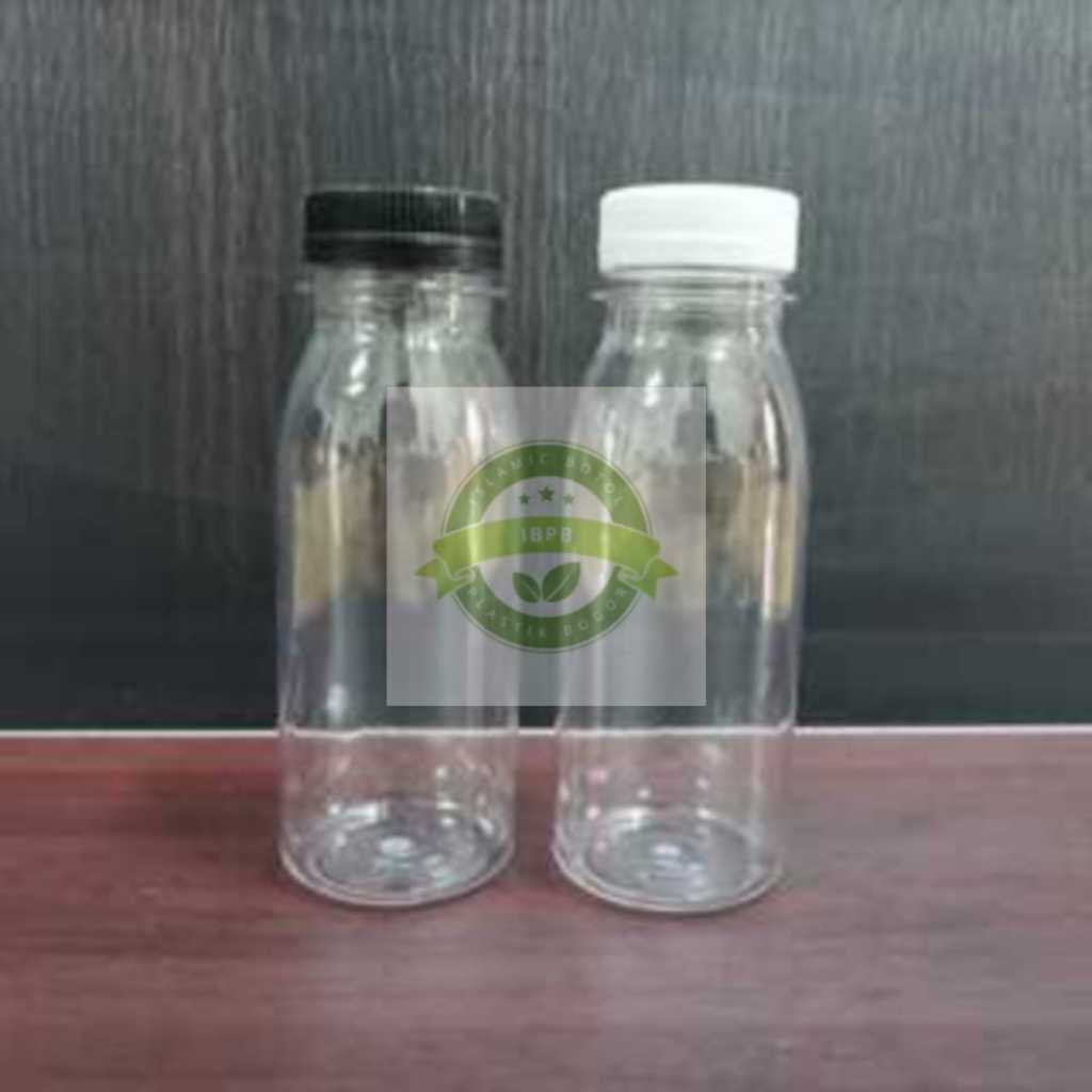 Botol Jelly 100 ml  ( 9 Gram ) / Botol Plastik 100 ml, Tutup Hitam dan Putih