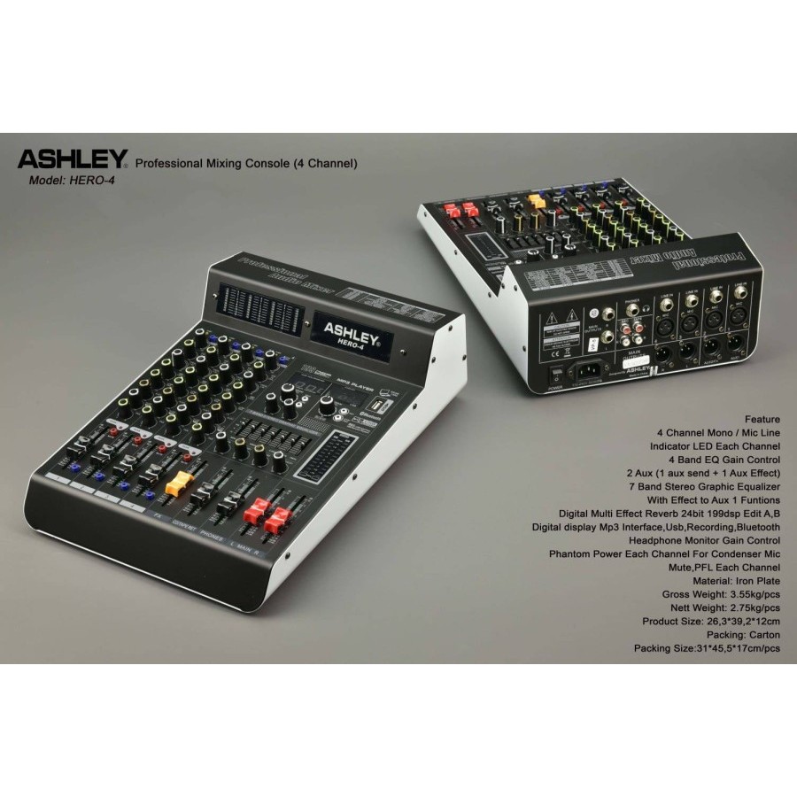 MIXER AUDIO ASHLEY HERO 4 ORIGINAL 4CHANNEL