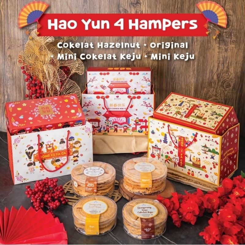 

Hao Yun 4 Hampers Imlek CNY Nutella + Original + Mini Coklat Keju + Mini Keju Loves Semprong Kue Kering