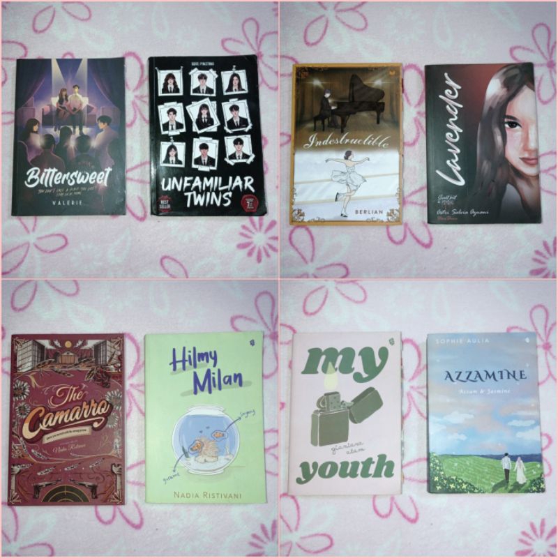 [BACA DESK] NOVEL PRELOVED BITTERSWEET, UNFAMILIAR TWINS, INDESTRUCTIBLE, LAVENDER, THE CAMARRO, HIL