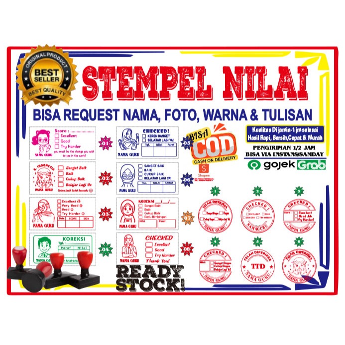 

Stempel Nilai Guru / Penilaian / Koreksi / Checked / Reward