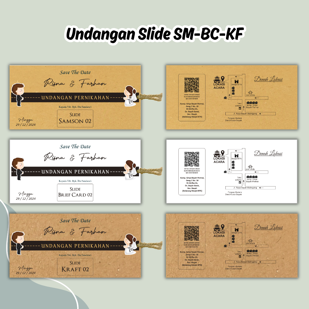 Undangan Tarik Pernikahan Simple Aesthetic  / Undangan Pernikahan Slide Unik Aesthetic