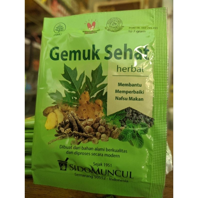 

Jamu Sidomuncul Gemuk Sehat 10 Sachet serbuk Untuk memperbaiki nafsu makan dan menjaga kesehatan saluran pencernaan