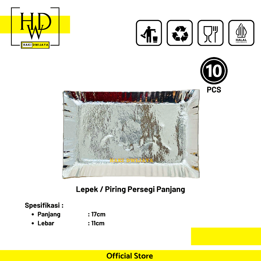 [10pcs] Lepek / Piring Kertas / Piring Kue & Snack Persegi Panjang