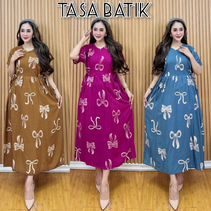 Baju Wanita Model Daster Kekinian Motif Dasi Daster Chibi Busui Risleting Depan Daster Bumil Model T