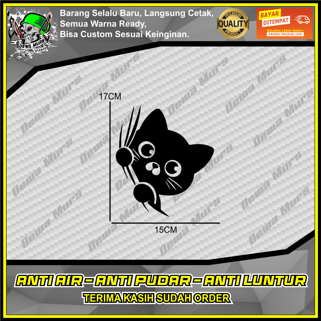 Cutting Sticker ANAK KUCING NGINTIP Sticker Cocok Buat Motor Dan Mobil
