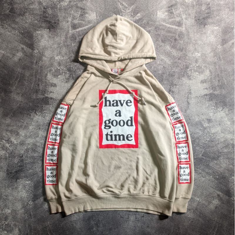 Hoodie Jacket Have A Good Time Spellout Big Logo Second Thrift Original