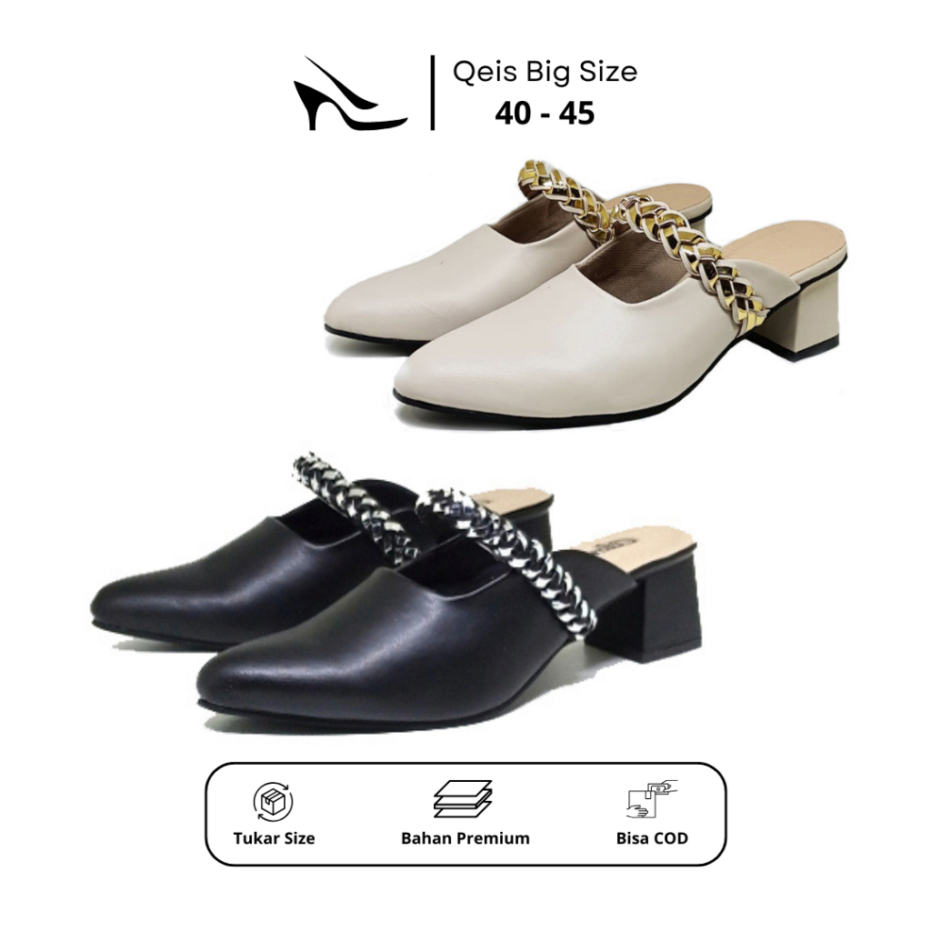 BIG SIZE - Sepatu Wanita Formal Pesta Size Jumbo 40-45 | Mules Heels