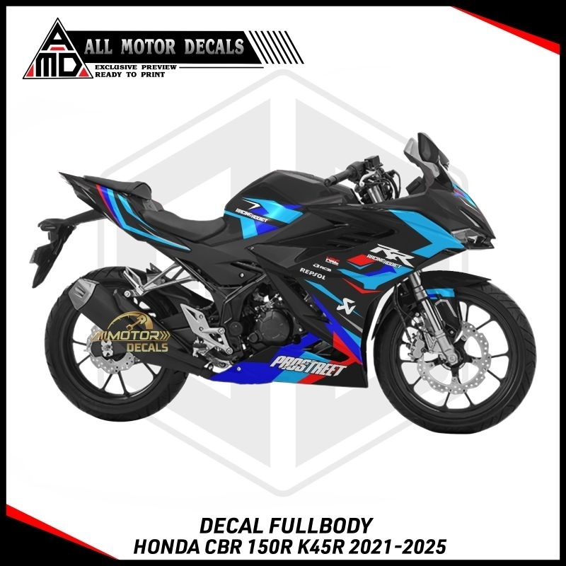 Decal FullBody Honda Cbr 150R New K45r Tricolor / Striping Cbr 150 R Tahun 2021, 2022, 2023, 2024, 2