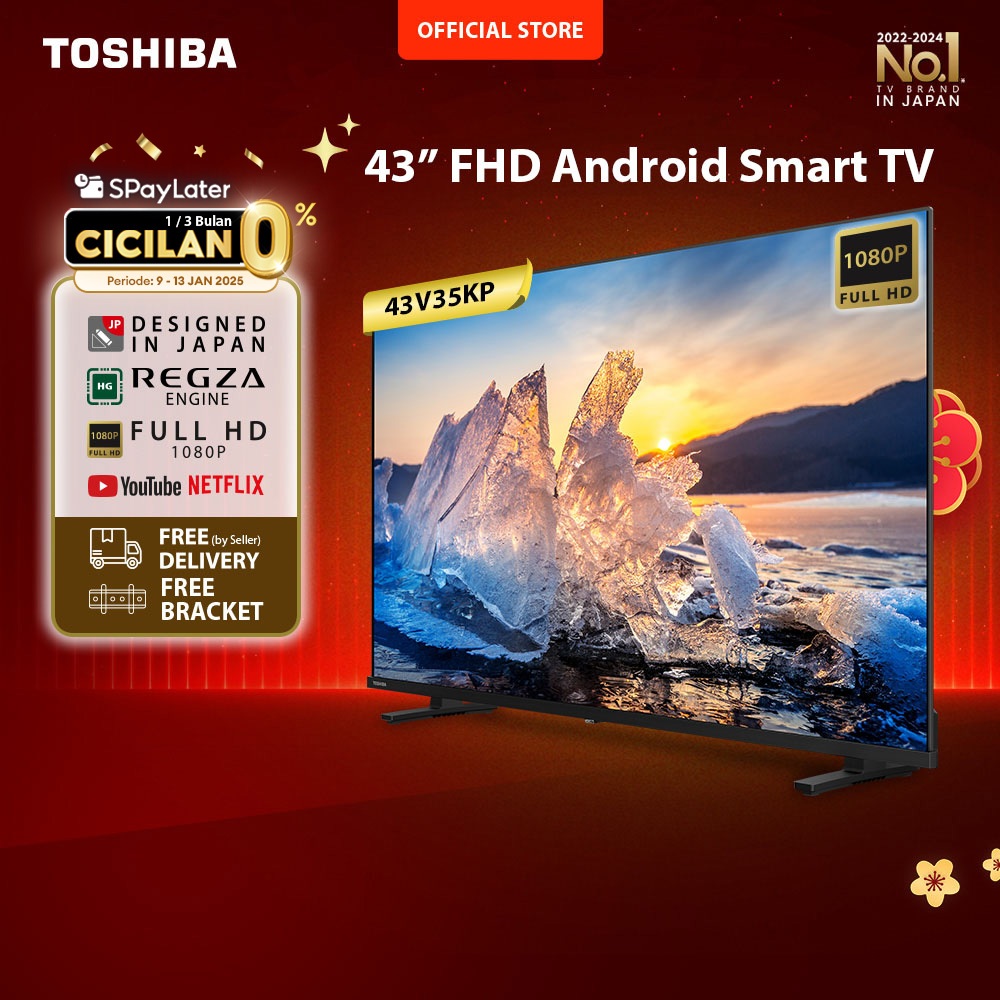 [FREE BRACKET] Toshiba TV 43" FHD Android TV - Google Assistant Netflix Disney+ Youtube Dolby Audio 