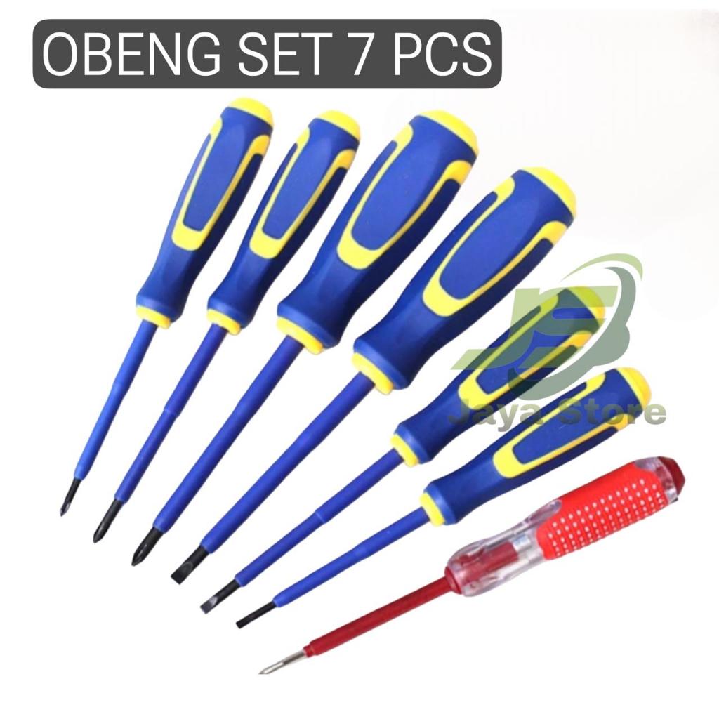 Obeng Listrik Set 7 Pcs Obeng Plus Minus Dan Tespen Obeng Set Tespen set