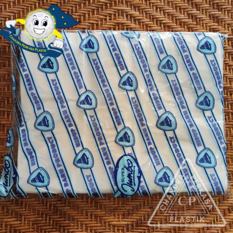 Kantong Plastik Kresek Super Jumbo Bell 50 x 75 x 04 - Hitam / Putih