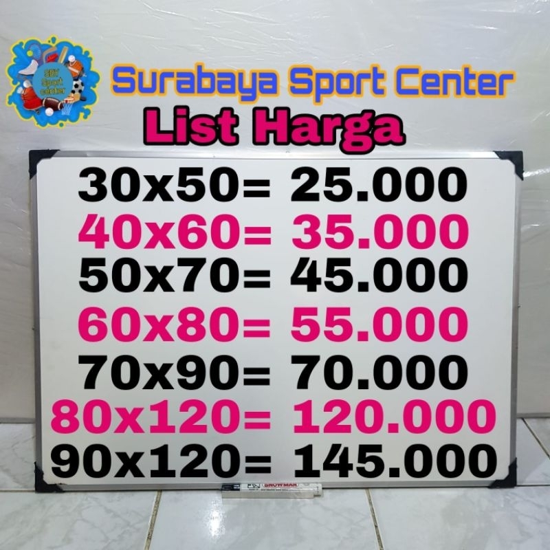 

Papan Tulis Gantung 2 Sisi / White Board / Papan Tulis Kapur Ukuran 50 X 70CM ( NON Magnet)