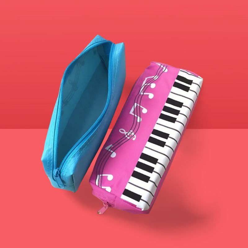 

Tempat pensil motif piano motif musik pouch musik