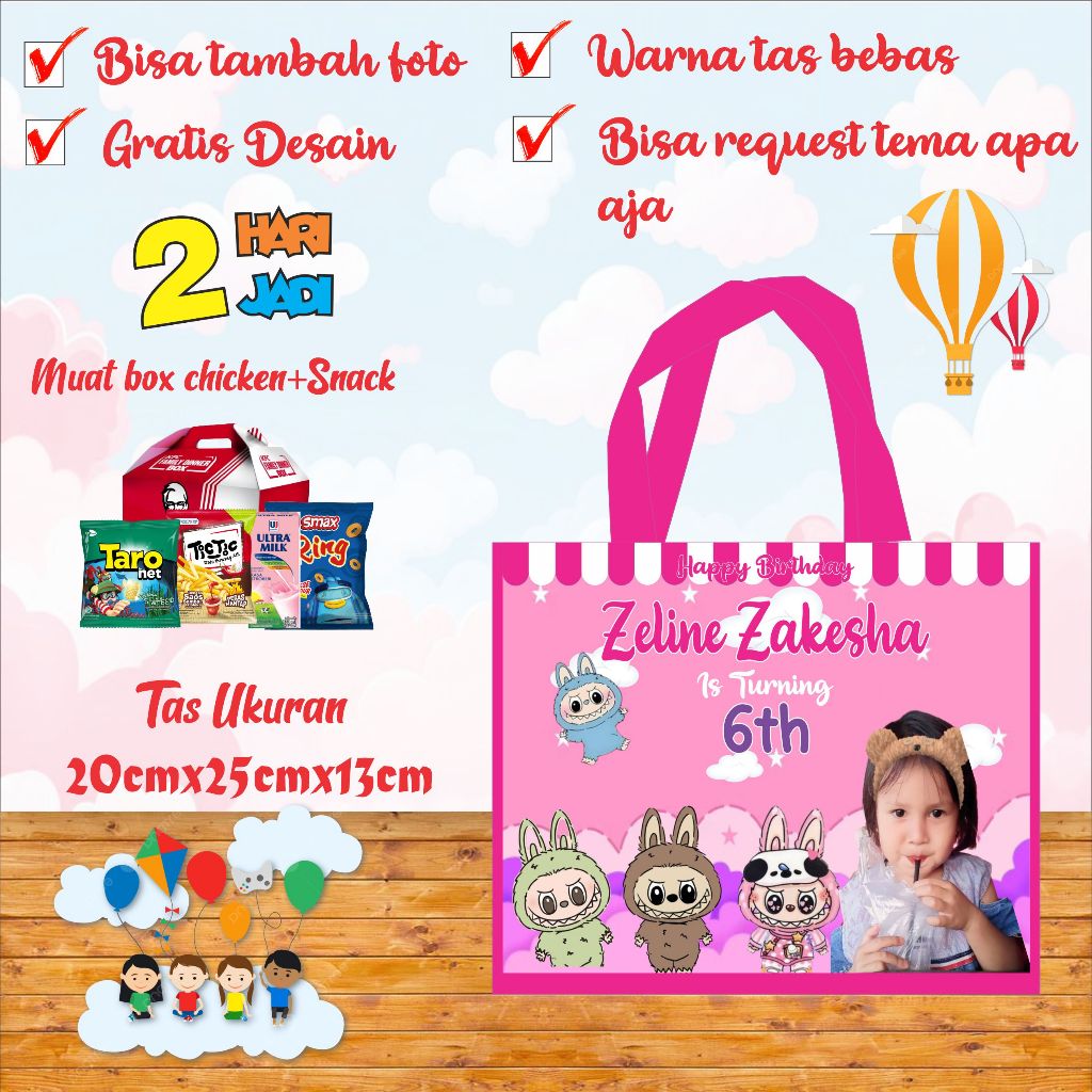 

Tas ulang tahun labubu / Goodie bag tas bingkisan / tas ulang tahun /goodiebag / souvenirulangtahun/tasulangtahun/tasultah/godiebag/parcelultah/goodybag / parcelulangtahun / tasparcel / souvenirultah / tassouvenir / godybag / tascostum / taskarakter