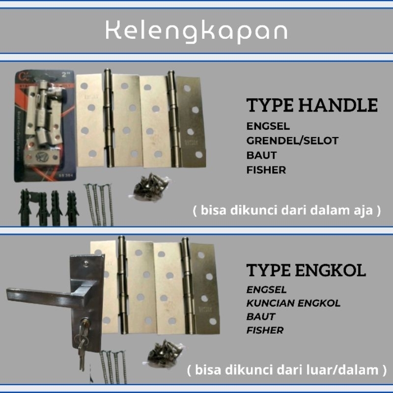 Pintu Kamar Mandi PVC 70x195 Hitam Glossy Aesthetic