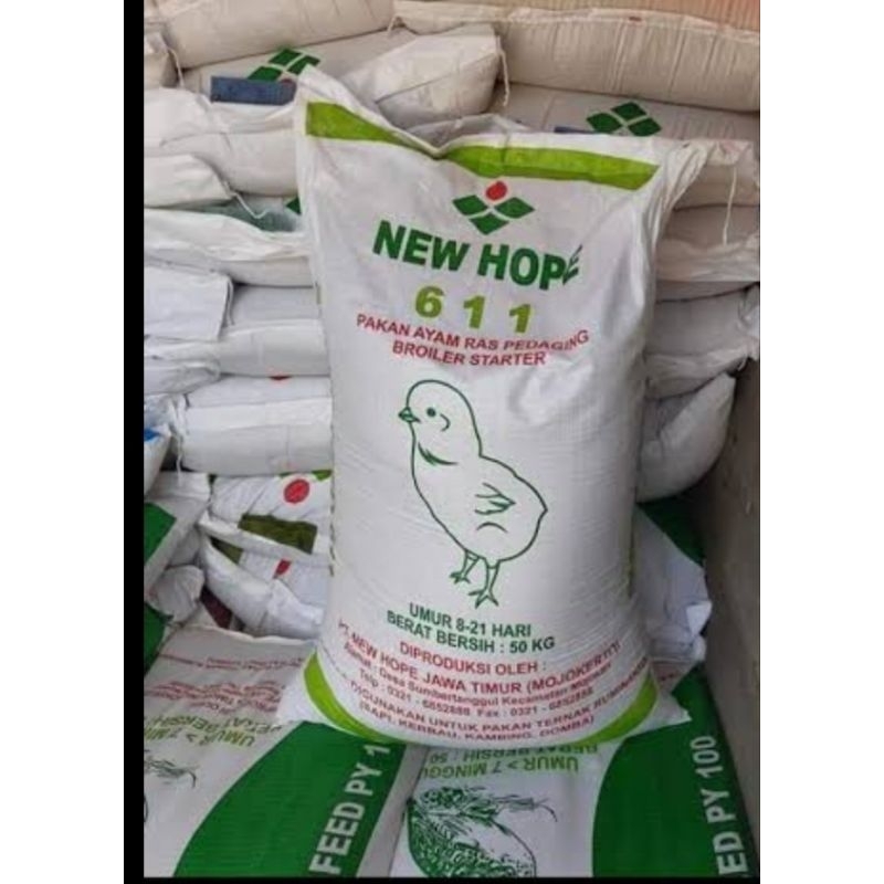 Pur Ayam New Hope 611 Broiler starter pakan ternak unggas 1kg