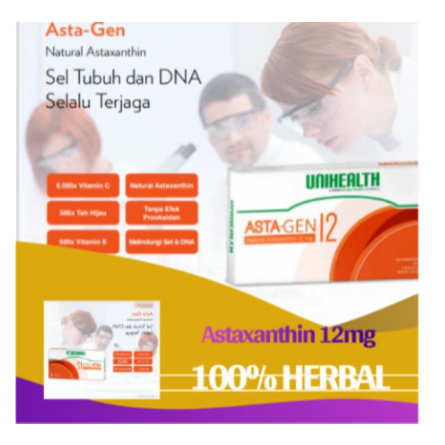 Suplemen Original untuk Menjaga Elastisitas Kulit ASTAGEN 12 Unihealth