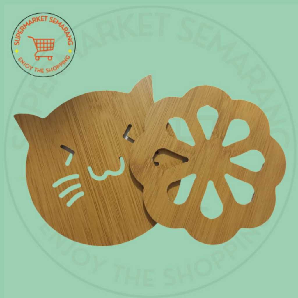 Tatakan Kayu / Tatakan Kayu Motif Bulat Besar