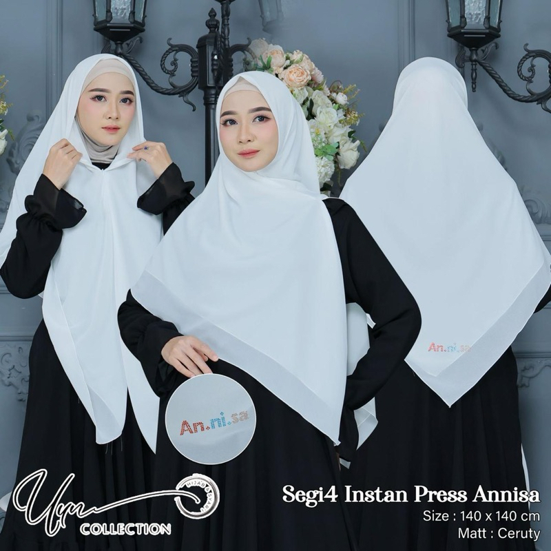 [Grosir/5Pcs]Hijab segitiga Instan syari Res Press Annisa