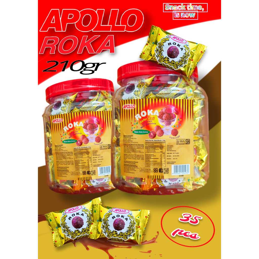 

Apollo Coklat Roka Toples Kecil Mini Netto 210gram