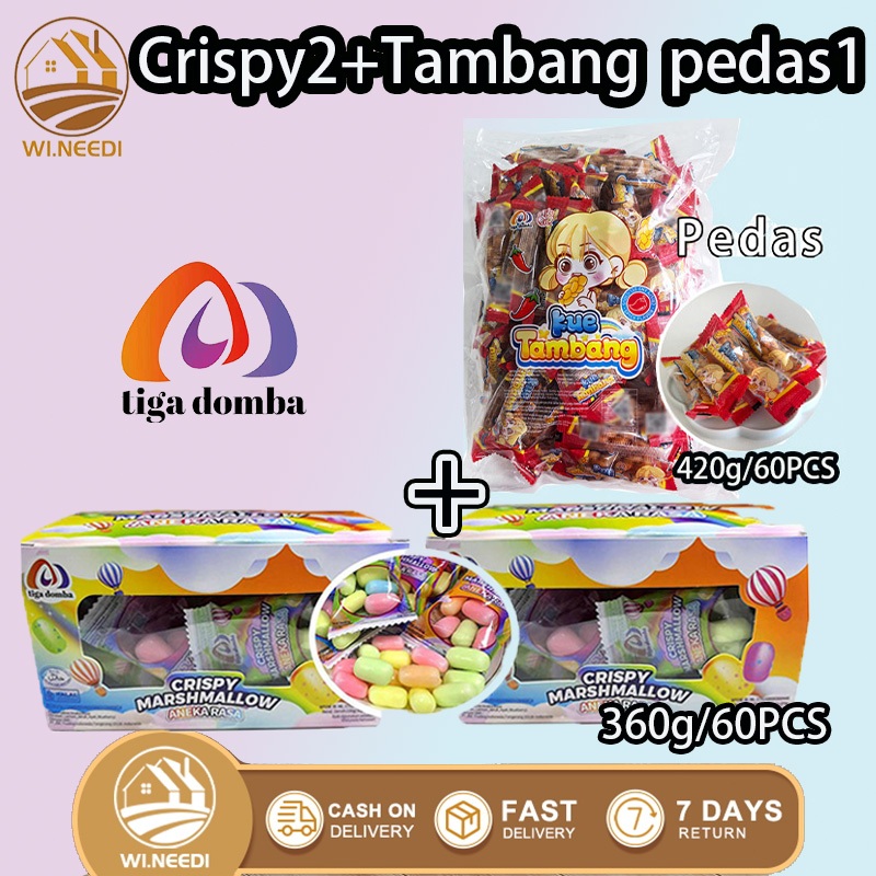 

Beberapa kotak rasa campuran marshmallow/Makanan Ringan 60 pcs kue Tambang Rasa Pedas