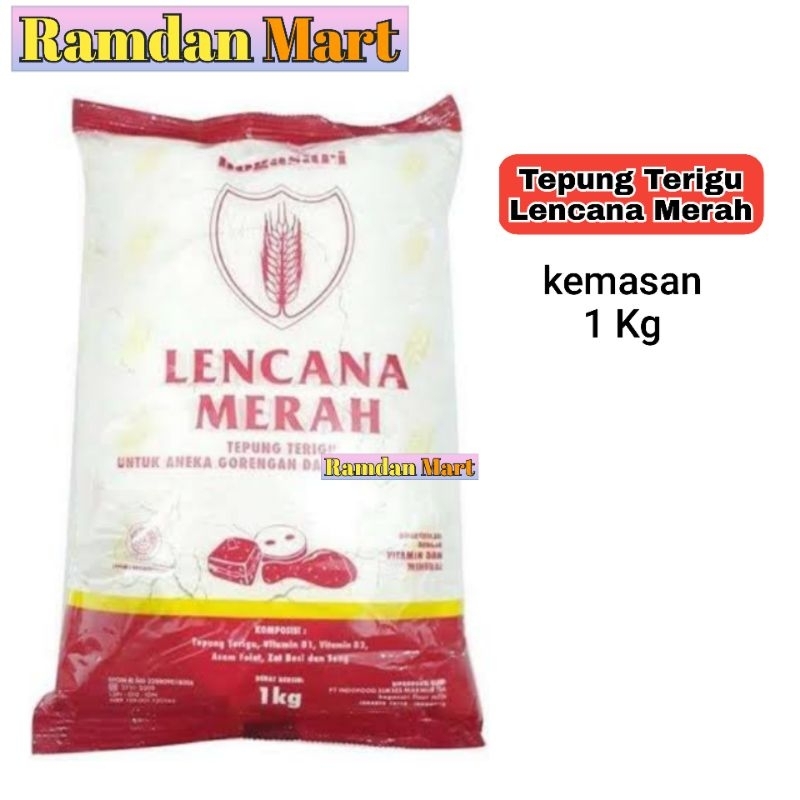 

Tepung terigu Lencana Merah 1Kg