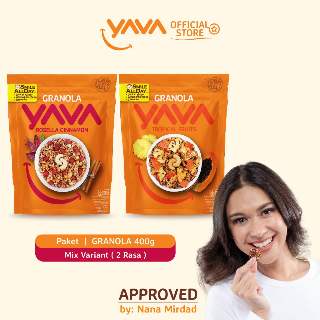 

YAVA Paket Granola Tropical Fruits & Rosella Cinnamon (2 x 400g)