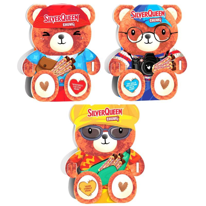 

SilverQueen Chocolate Cashew valentine Edition beruang isi 3 chunky