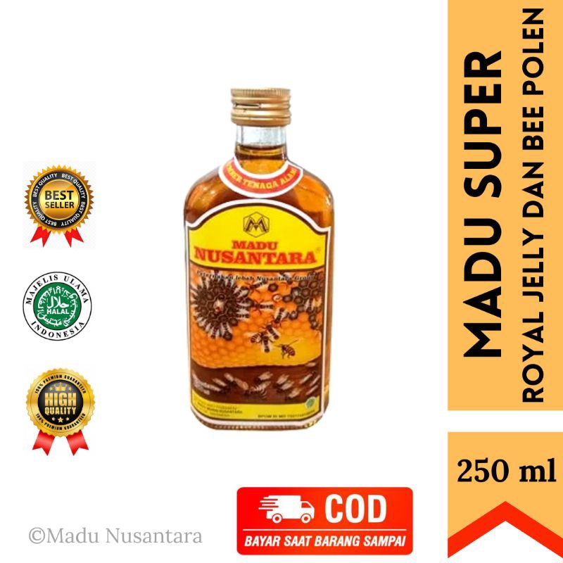 

MADU SUPER ROYAL JELLY DAN BEE POLEN 250ML MADU MURNI MADU ASLI MADU HUTAN