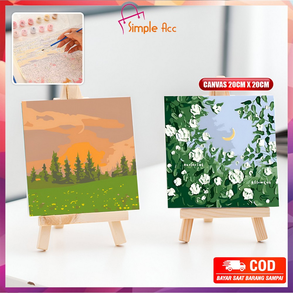 

DO-A110 Paint By Number Kit 20x20cm Kanvas Siap Lukis / DIY Canvas Acrylic Aesthetic / Diy Digital Painting Canvas Lukisan Bunga Pemandangan Wall Decoration