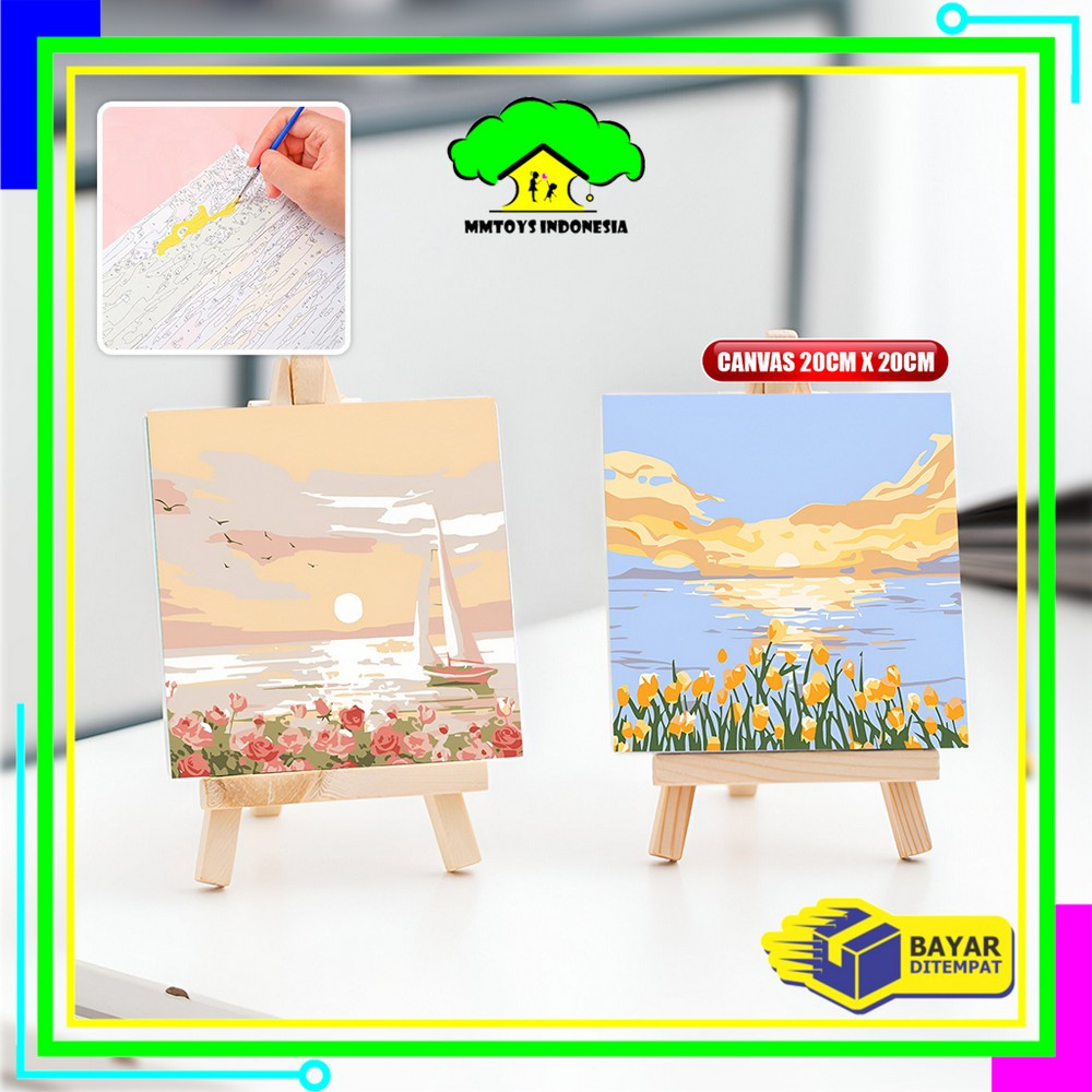 

MI-A110 Paint By Number Kit 20x20cm Kanvas Siap Lukis / DIY Canvas Acrylic Aesthetic / Diy Digital Painting Canvas Lukisan Bunga Pemandangan Wall Decoration