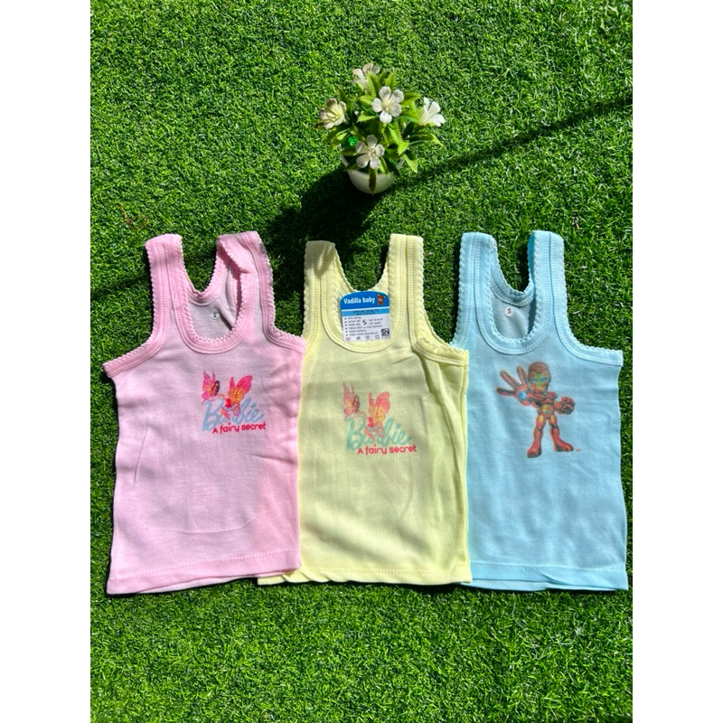 Singlet bayi warna gambar karakter / kaos dalam bayi / singlet anak / laki laki / perempuan