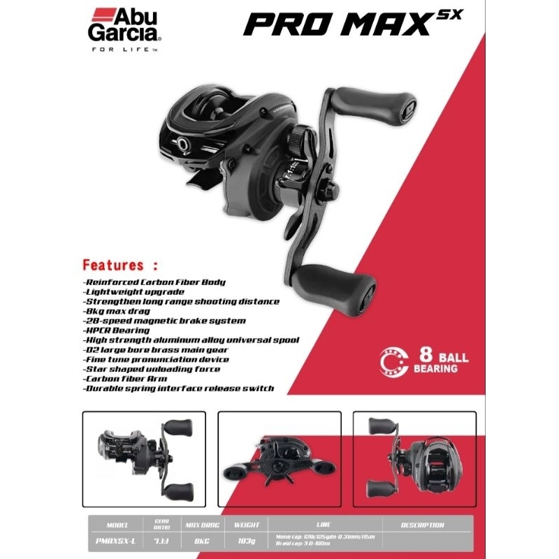 reel bc abu garcia promax sx L 7.1:1