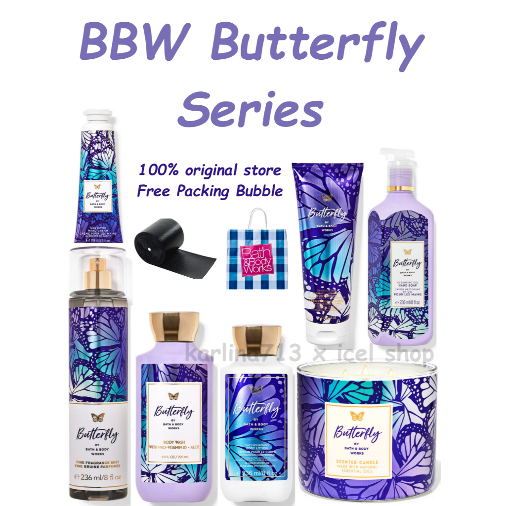 BBW Butterfly Series - Gift Set Paket ( Body Mist - Lotion - Cream - Body Butter - Body Wash - Showe