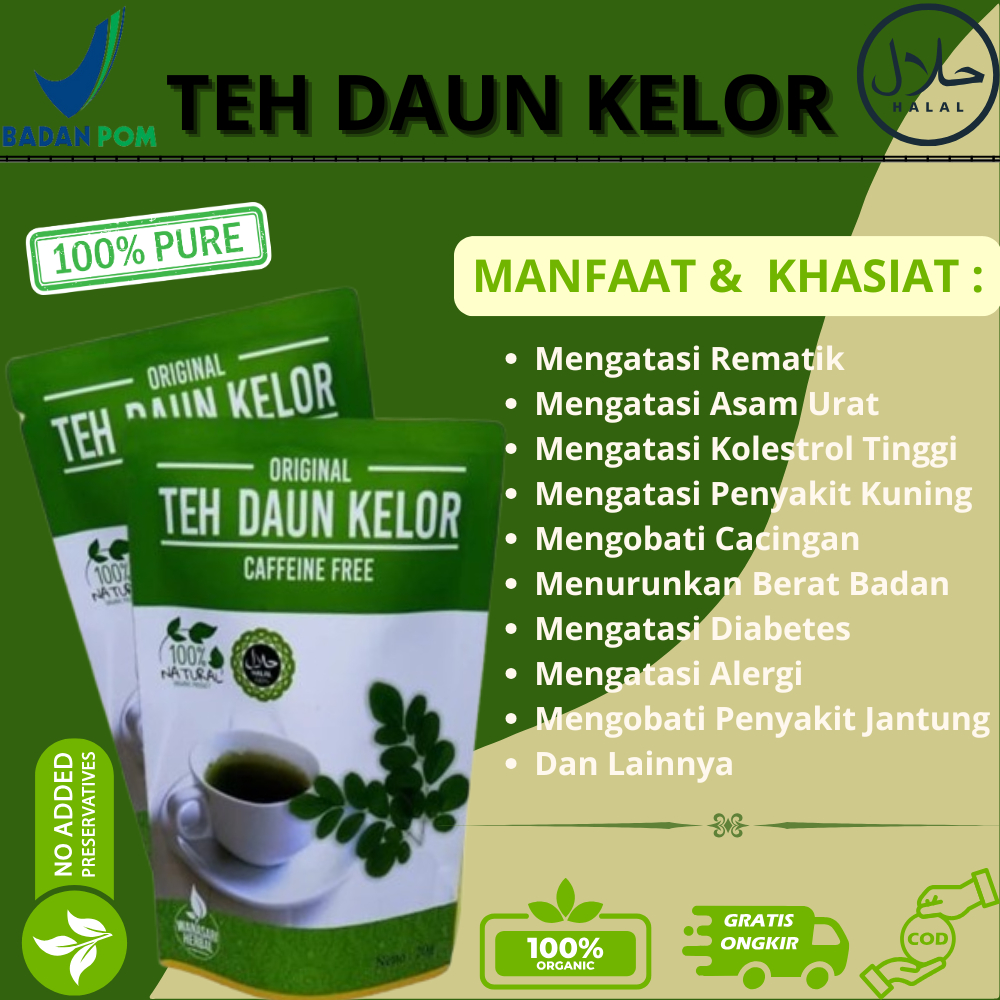

Teh Celup Seduh Daun Kelor Segar Alami Original - Bantu Mengatasi Kolestrol Tinggi, Menurunkan Berat Badan, Sebagai Sumber Zat Besi