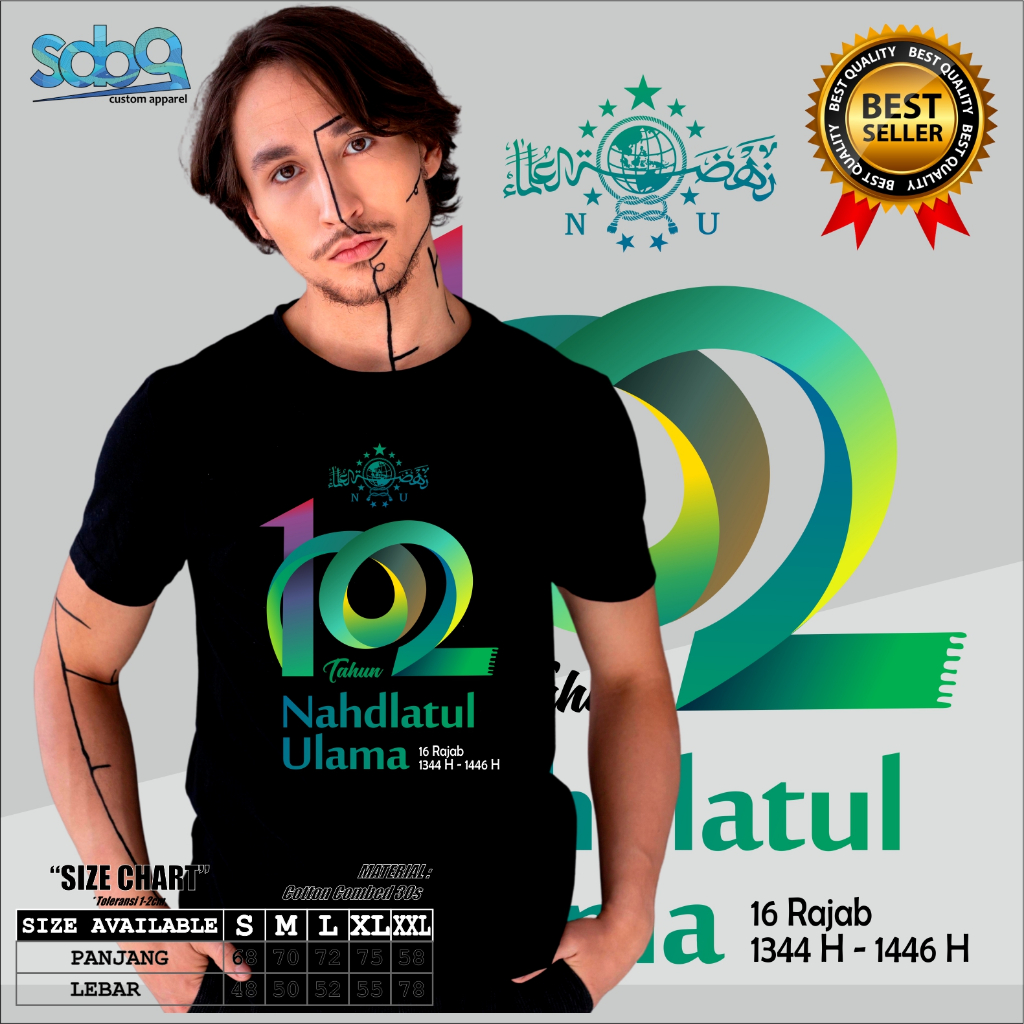 Kaos Baju Distro Harlah NU 2025 - Kaos Nahdlatl Ulama - Kaos Hari Santri - Kaos Nu - Santri Indonesi