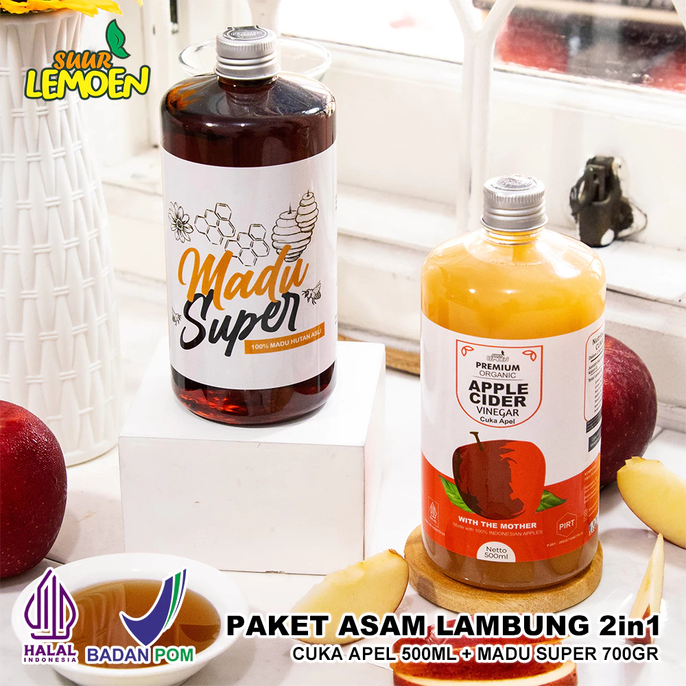 

Suur Lemeon - Paket Asam Lambung - Diet Sehat Bundling Cuka Apel 500ml dan Madu Hutan 700gr Asli By Suur Lemoen Jakarta Timur