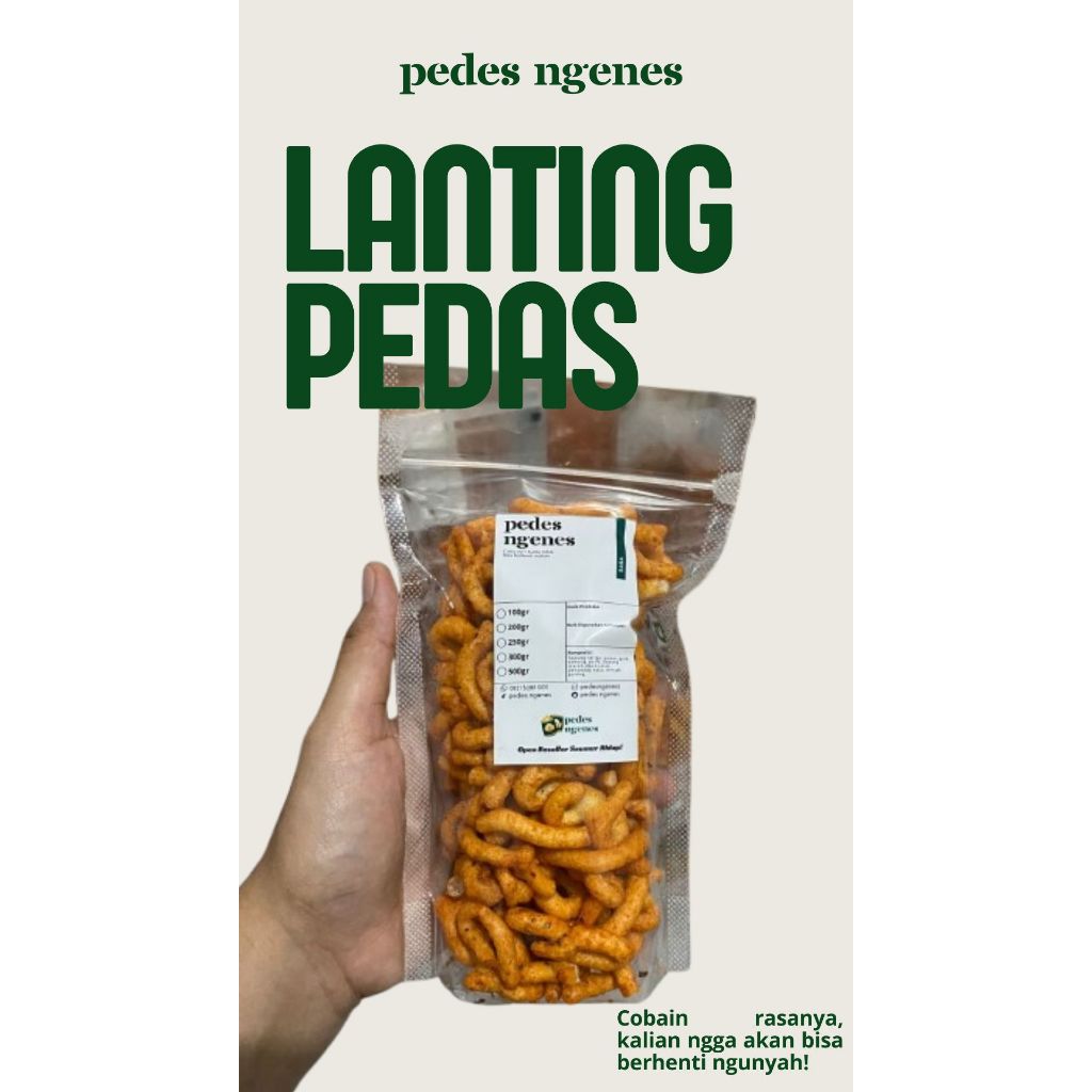 

(100gr) LANTING PEDAS|keripik pedas|camilan pedas|makanan pedas|camilan ringan|snack murah
