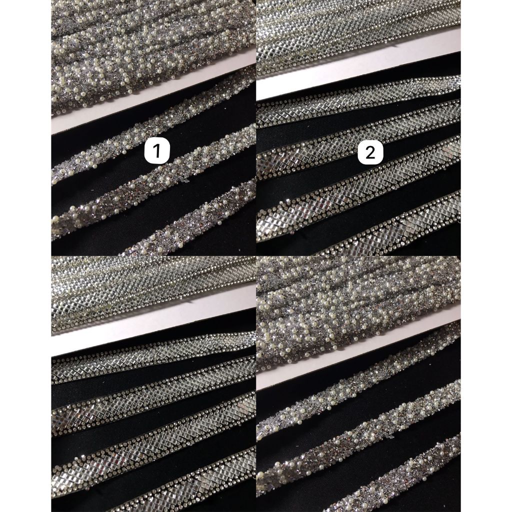 @1METER PAYET RENDA BERLIAN GOSOK SILVER