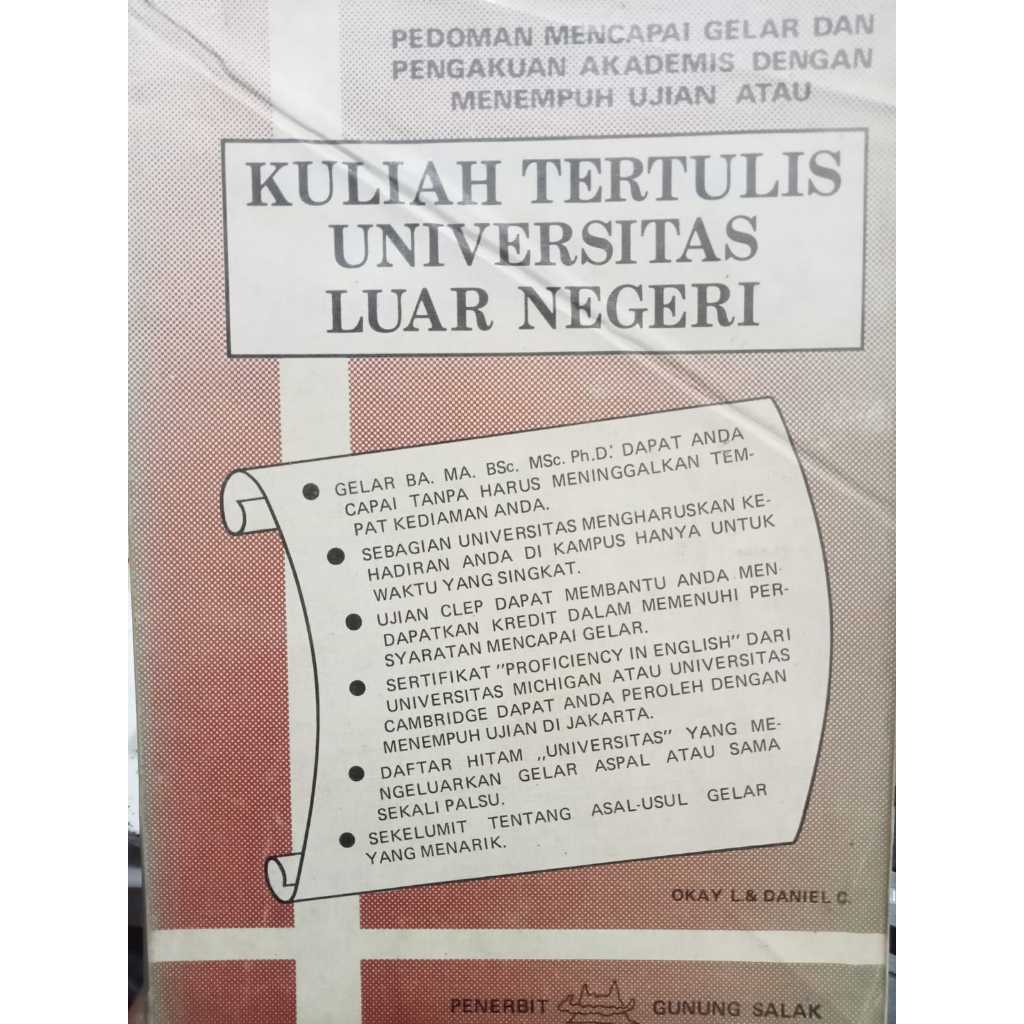 BUKU KULIAH TERTULIS UNIVERSITAS LUAR NEGERI