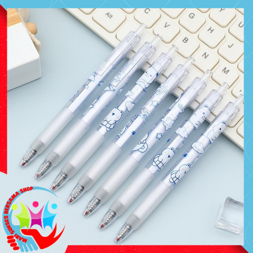 

MSBS Pulpen Lucu Aesthetic Motif Bear Pena Gel 0.5mm Warna Hitam Pen Tinta Gel Mekanik Ujung Lancip Bolpoin Cetek Cetekan Alat Tulis Kantor Cute Ballpoint School Stationery ATK Murah