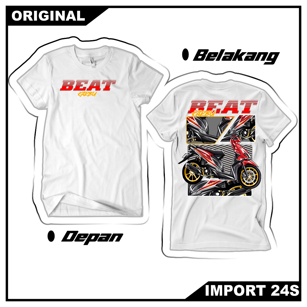 VI KAOS MOTOR BEAT KARBU TSHIRT MOTOR DISTRO KEKINIAN TSHIRT SUNMORI MODIFIKASI OUTFIT RIDER PRIA WA