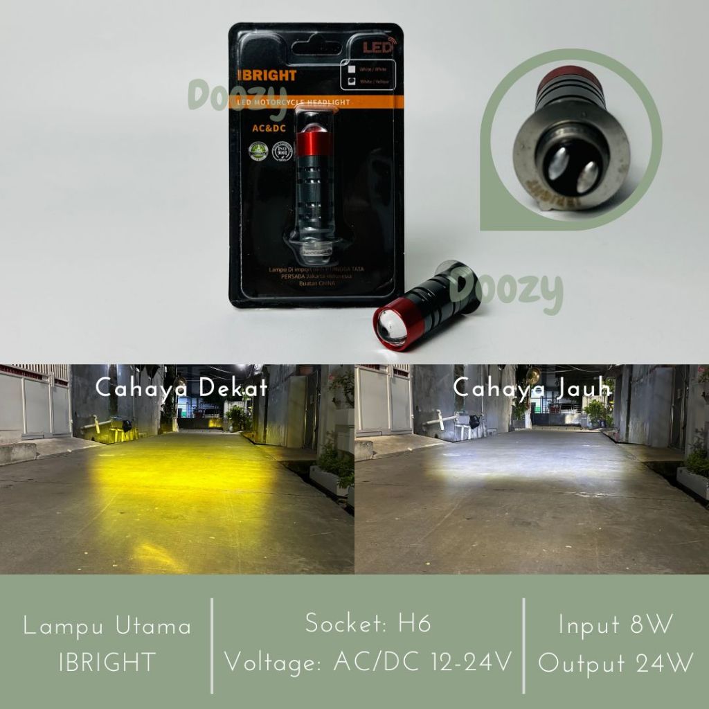 IBRIGHT Lampu Utama H6 IT Laser AC DC LED