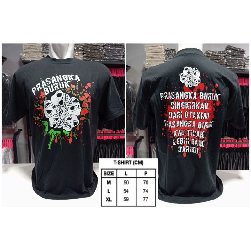 kaos band punk bunga hitam