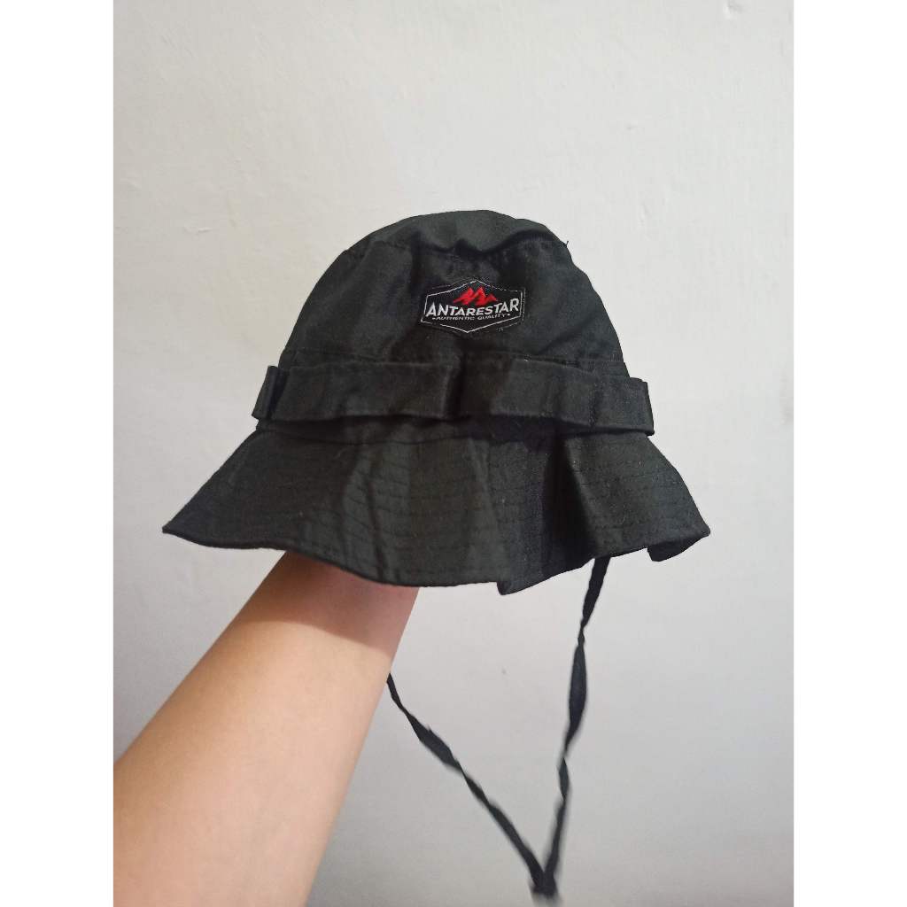 Topi Rimba Adventure Outdoor Antarestar Logo Hitam