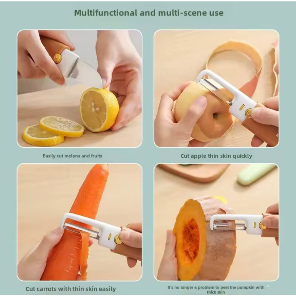 pisau pengupas 2in1 peeler pisau dapur kupas buah sayur 2 sisi MZ03