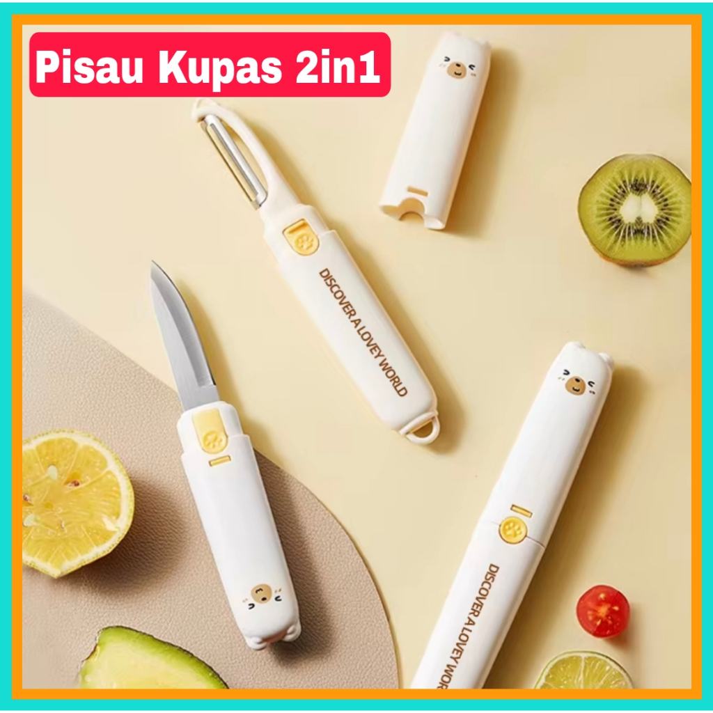 Pisau Kupas 2in1 peeler pengupas buah sayur pisau multifungsi 115