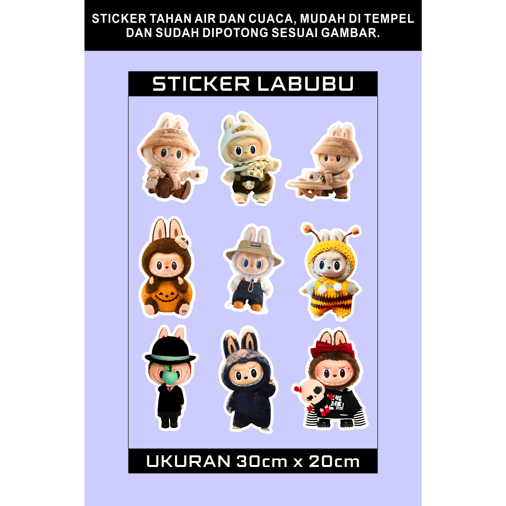 

Stiker Labubu Sticker Labubu Sticker Pack Labubu Ukura A4 Isi banyak