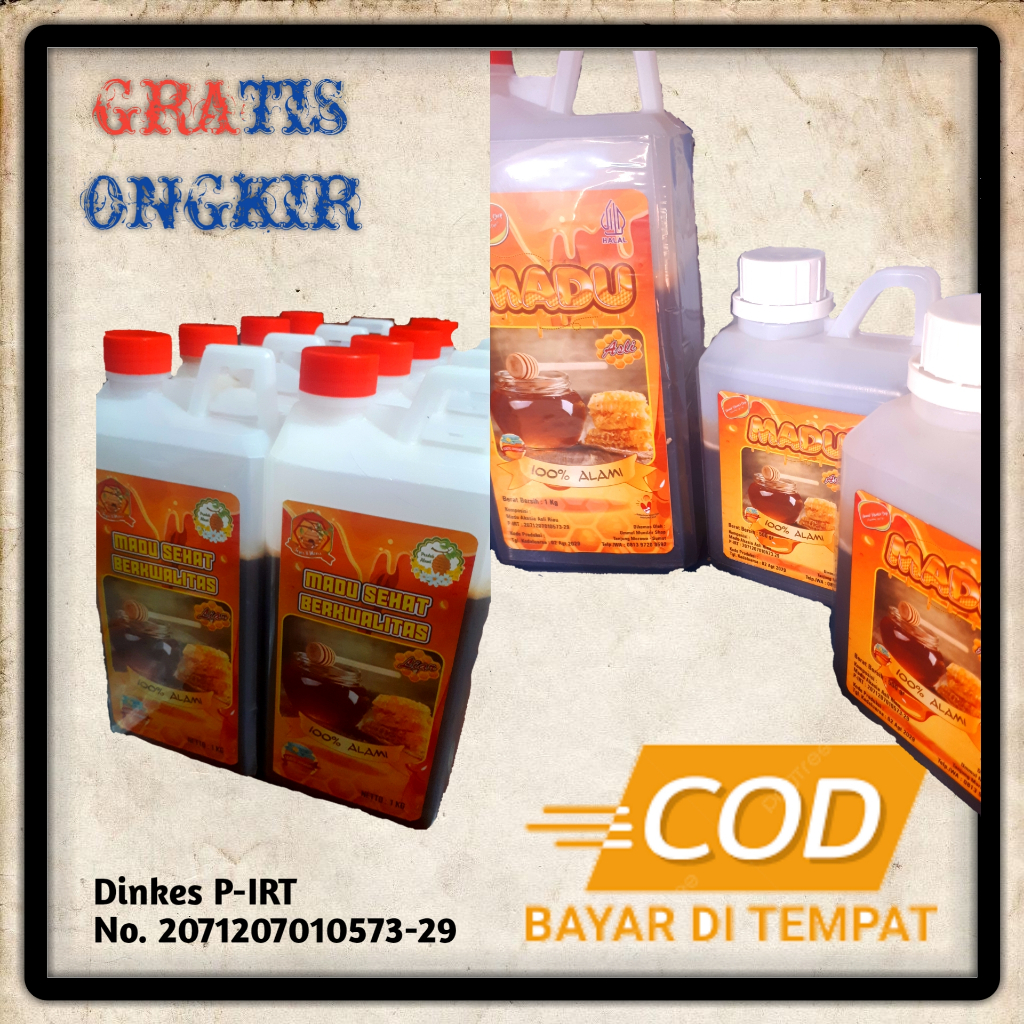 

Madu Asli 100% Tanpa Campuran Raw Honey Murni Nectar Bunga Multiflora Lebah Apis Mellifera 1.000gr